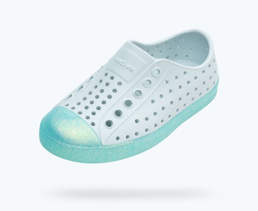 Native Jefferson Bling Schoenen Meisjes Blauw Grijs | CHZEUQ903