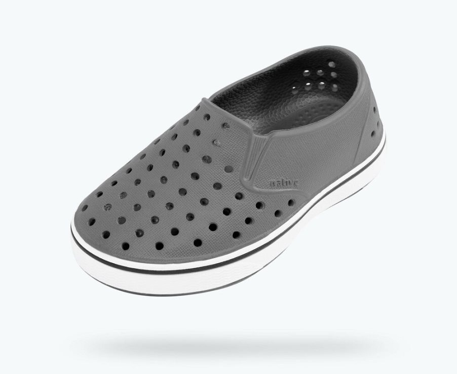 Native Miles Mocassins Jongens Grijs | EUK0TO217